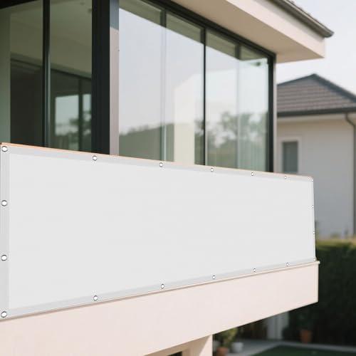 Sonnensegel Rechteckig Wasserdicht 145 x 340 cm Rechteckig Wasserdicht 98% UV Schutz Schattentuch Quadrat Ohne Bohren mit Ösen Segeltuch für Balkon Garten, Weiß Sonnensegel Rechteckig Wasserdicht 145 x 340 cm Rechteckig Wasserdicht 98% UV Schutz Schattentuch Quadrat Ohne Bohren mit Ösen Segeltuch für Balkon Garten, Weiß von KOUDU
