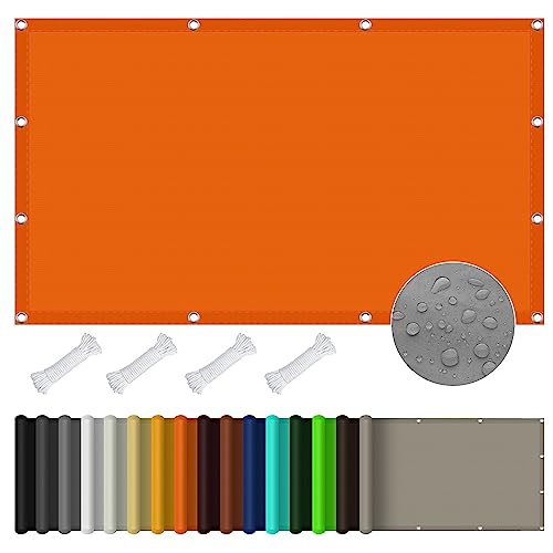 Sonnensegel Sonnenschutz 1.8 x 2.2 m Uv Schutz Garten Terrasse Camping Wasserdicht Sonnenschutz Balkon Terrasse für Veranda, Außenbereich, Terrasse, Balkon, Orange von KOUDU