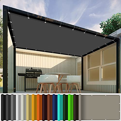 Sonnensegel Sonnenschutz Garten Balkon 1.2 x 1.6 m Wasserdicht 98% Uv Schutz Sonnensegel Sonnenschutz für Terrasse, Balkon, Pool und Garten, Dunkelgrau von KOUDU