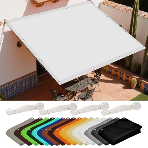 Sonnensegel Wasserdicht Rechteckig 180 x 200 cm Rechteckig Wasserdicht 98% UV Schutz Segeltuch mit Spannseilen mit Ösen für Terrasse Camping, Weiß Sonnensegel Wasserdicht Rechteckig 180 x 200 cm Rechteckig Wasserdicht 98% UV Schutz Segeltuch mit Spannseilen mit Ösen für Terrasse Camping, Weiß von KOUDU