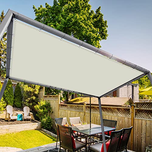 Sonnensegel Wasserdicht Rechteckig 2 x 2.5 m Nylon Kabelbinder Und Kordel Segeltuch Pergola für Außenbereich Balkon und Garten Sonnenschutzsege, Elfenbein von KOUDU