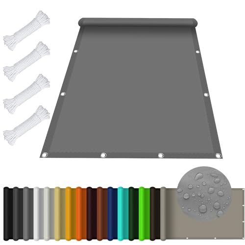 Sonnensegel Wasserdicht Rechteckig 3.4 x 3.6 m, Wasserdicht 98% UV Schutz Balkon Sichtschutz inkl Befestigungsseile für Garten Terrasse, Hellgrau Sonnensegel Wasserdicht Rechteckig 3.4 x 3.6 m, Wasserdicht 98% UV Schutz Balkon Sichtschutz inkl Befestigungsseile für Garten Terrasse, Hellgrau von KOUDU