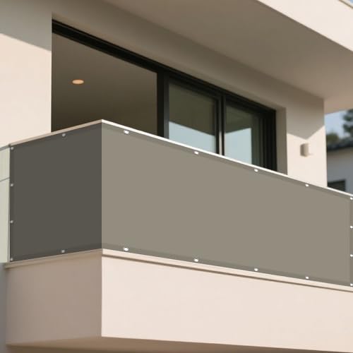 Sonnensegel Wasserdicht Rechteckig mit Ösen 9 x 9 m Rechteckig Wasserdicht 98% UV Schutz Sonnentuch Schattensegel inkl Befestigungsseile für Balkon Garten, Khaki von KOUDU