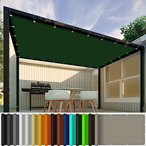 Sonnensegel Wasserdicht im Freien 2 x 3 m Polyester Segeltuch Pergola für Veranda, Außenbereich, Terrasse, Balkon, Dunkelgrün von KOUDU