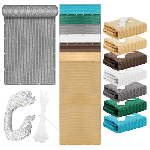 Sonnensegel mit Ösen 1 x 2.4 m Rechteckig Atmungsaktiv 98% UV Schutz Beschattungsnetz mit Ösen Und Befestigungsseile für Terrasse Garten, Hellgrau Sonnensegel mit Ösen 1 x 2.4 m Rechteckig Atmungsaktiv 98% UV Schutz Beschattungsnetz mit Ösen Und Befestigungsseile für Terrasse Garten, Hellgrau von KOUDU