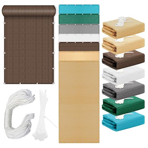 Sonnensegel mit Ösen 2.6 x 2.6 m Rechteckig Atmungsaktiv 98% UV Schutz Beschattungsnetz mit Ösen Und Befestigungsseile für Terrasse Garten, braun Sonnensegel mit Ösen 2.6 x 2.6 m Rechteckig Atmungsaktiv 98% UV Schutz Beschattungsnetz mit Ösen Und Befestigungsseile für Terrasse Garten, braun von KOUDU