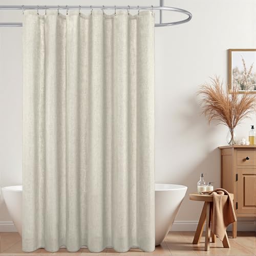 KOUFALL Duschvorhang aus Leinen, wasserdicht, 183 x 244 cm von KOUFALL