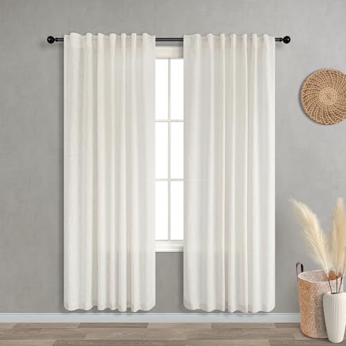 KOUFALL Vorhänge, 2 Paneele, Leinen, durchscheinend, für offene Schranktüren, cremefarben KOUFALL Vorhänge, 2 Paneele, Leinen, durchscheinend, für offene Schranktüren, cremefarben von KOUFALL