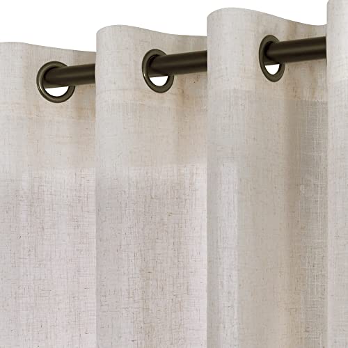 KOUFALL Vorhänge aus Leinenmischgewebe, 132 x 228 cm, bronzefarben von KOUFALL