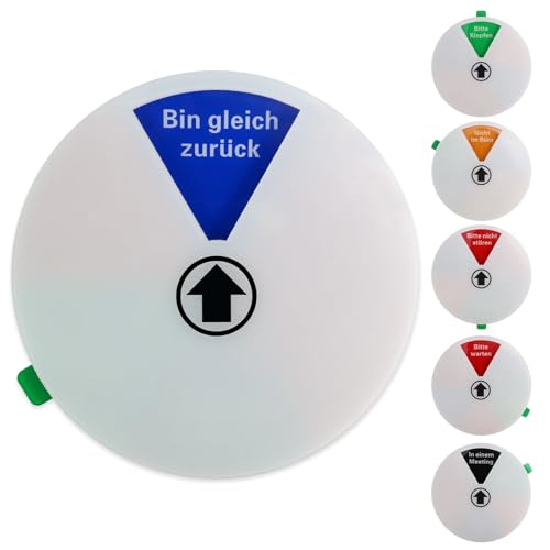 KOUHA BESETZT Schild Bitte Klopfen Schild Runden 15 cm-Nicht im Büro-Bin gleich zurück-Bitte nicht stören-Bitte warten-In einem Meeting Sichtschutzschild Datenschutzschild für Büros (Weiss) von KOUHA