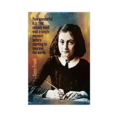 KOURT Anne Frank Motivierendes Zitat How Wonderful Leinwandposter Wandkunst Dekor Druck Bild Gemälde für Wohnzimmer Schlafzimmer Dekoration Rahmen: 50 x 75 cm von KOURT