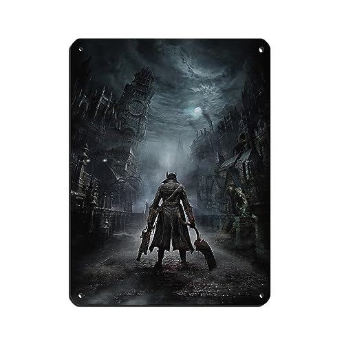 KOURT Bloodborne Game Retro Poster Metall Blechschild Chic Art Retro Eisen Malerei Bar Menschen Höhle Cafe Familie Garage Poster Wanddekoration 30 x 40 cm von KOURT