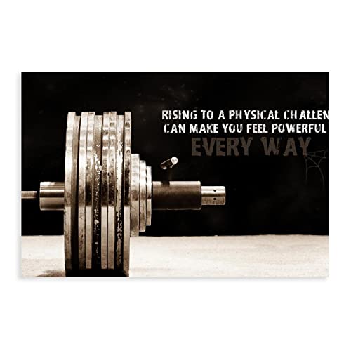 KOURT Bodybuilding Fitness Motivierende Zitate Poster Leinwand Poster Wandkunst Dekor Druck Bild Gemälde für Wohnzimmer Schlafzimmer Dekoration Rahmen: 50 x 75 cm von KOURT