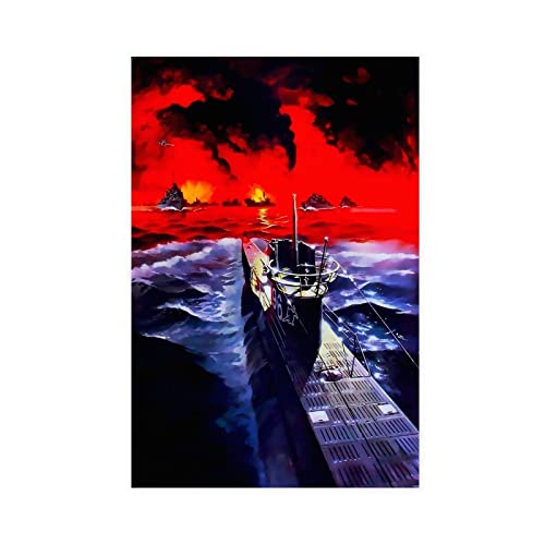 KOURT Das Boot Poster Filmposter aus Leinwand Schlafzimmer Dekor Sport Landschaft Büro Zimmer Dekor Geschenk Rahmen: 40 x 60 cm von KOURT