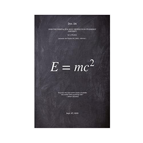 KOURT Energy Formula Laws of Physics And Mathematics Blackboard Leinwand Poster Schlafzimmer Dekor Sport Landschaft Büro Zimmer Dekor Geschenk Rahmen: 30 x 45 cm von KOURT