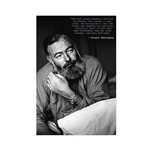 KOURT Ernest Hemingway Motivierende Zitate Leinwand Poster Schlafzimmer Dekor Sport Landschaft Büro Zimmer Dekor Geschenk Rahmen: 30 x 45 cm KOURT Ernest Hemingway Motivierende Zitate Leinwand Poster Schlafzimmer Dekor Sport Landschaft Büro Zimmer Dekor Geschenk Rahmen: 30 x 45 cm von KOURT