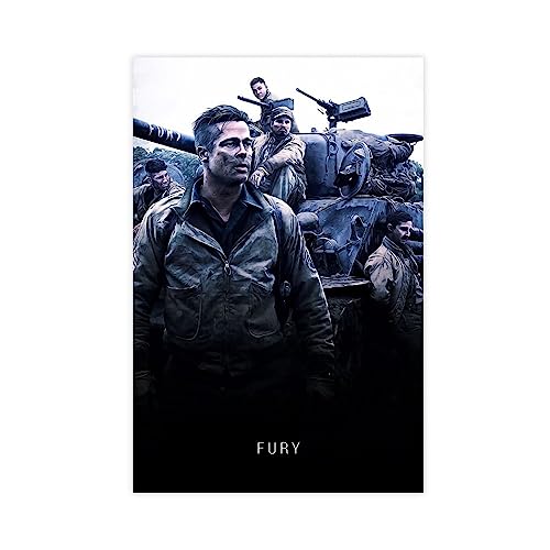 KOURT Filmposter Fury Leinwand Poster Wandkunst Dekor Bild Gemälde für Wohnzimmer Schlafzimmer Dekoration Rahmen: 30 x 45 cm von KOURT
