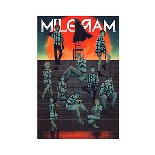 KOURT Milgram Anime-Leinwand-Poster, Wandkunst, Dekor, Druck, Bild, Gemälde für Wohnzimmer, Schlafzimmer, Dekoration, Rahmen: 30 x 45 cm von KOURT