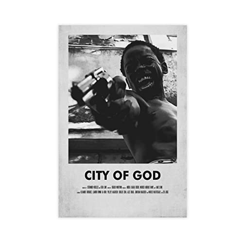 KOURT Vintage-Filmposter Cidade De Deus City of God Leinwandposter Wandkunst Dekor Druck Bild Gemälde für Wohnzimmer Schlafzimmer Dekoration Rahmen: 60 x 90 cm von KOURT