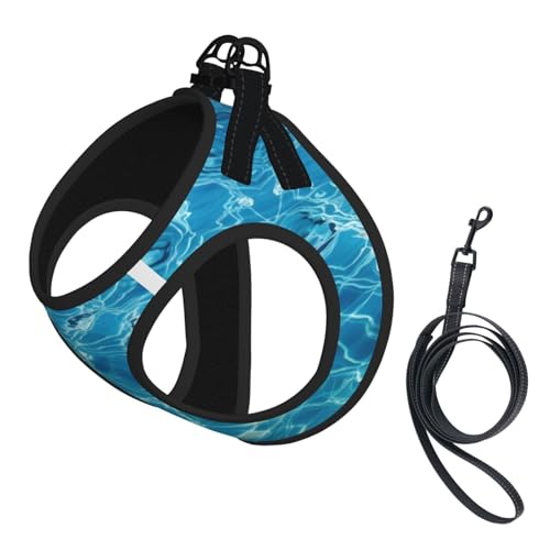 Cooles Pool-Hundegeschirr mit Leine, Set mit verdickter, gepolsterter Weste für extra kleine/kleine, mittelgroße Hunde von KOUUIP