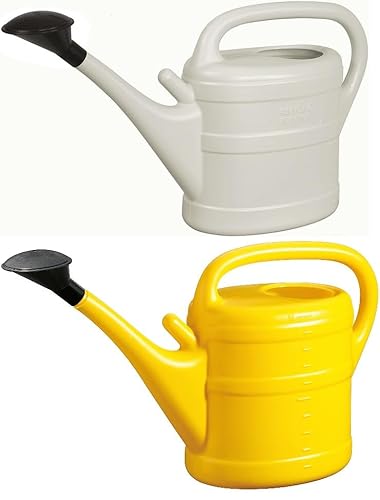 2X Gießkanne 10L HELLGRAU + GELB + 1x KÜHLSCHRANKMAGNET! Giesskanne Kunststoff für groß & klein Garten & Zimmerpflanzen Gießkannen Gieskanne Gieskannen 10 Liter Watering Can Gieskannen10Liter lr von KOVA