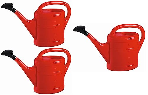 3X Gießkanne 5L ROT + 1x KÜHLSCHRANKMAGNET! Gießkannen Kunststoff für groß & klein, Garten & Zimmerpflanzen Gieskanne Gieskannen Giesskanne 5 Liter Watering Can Kinder Zimmergießkanne von KOVA