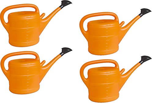 4X Gießkanne 10L ORANGE + 1x BILDMAGNET! Blumenkanne Kunststoff für groß & klein Garten & Zimmerpflanzen Gießkannen Gieskanne Gieskannen Giesskanne 10 L Liter Watering Can Gieskannen10Liter lr von KOVA
