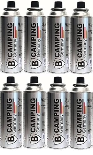 8x Gaskartusche 227g + GRATIS 1x KARABINERHAKEN! Campinggas Butan Gaskocher silber von KOVA