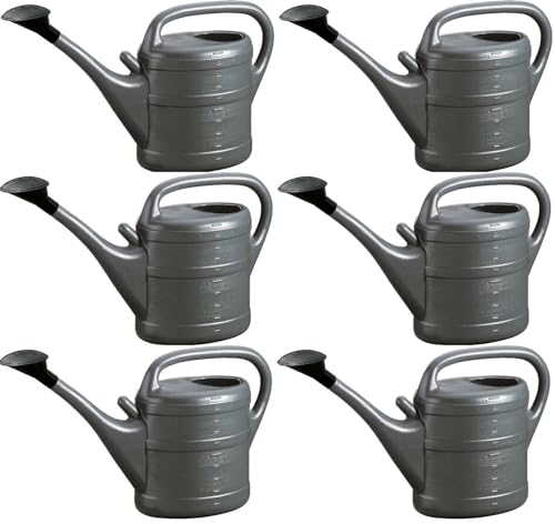 6X Gießkanne 10L ANTHRAZIT + 1x KÜHLSCHRANKMAGNET! Blumenkanne Kunststoff für groß & klein Garten & Zimmerpflanzen Gießkannen Gieskanne Gieskannen Giesskanne 10 Liter Watering Can Gieskannen10Liter lr von KOVA