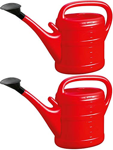 2X Gießkanne 10L ROT + 1x KÜHLSCHRANKMAGNET! Blumenkanne Kunststoff für groß & klein, Garten & Zimmerpflanzen Gießkannen Gieskanne Gieskannen Giesskanne 10 Liter Watering Can Gieskannen10Liter von KOVA