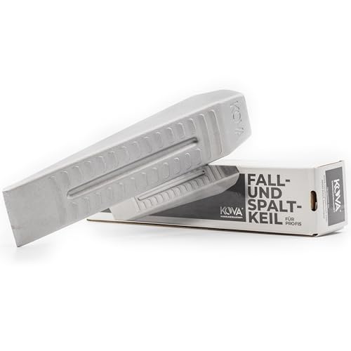 KOVA® 1x Profi ALU Spaltkeil Massiver Spaltkeil in Keilform aus Spezialaluminium für Holzspaltung Holz Spaltaxt Spalthammer Holzspalter Drehspaltkeil Drehkeil Spaltgranate Fällkeil Silber von KOVA