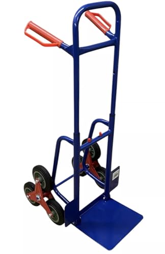 KOVA® Treppensackkarre Sackkarre Klappbar max. 200 kg Stahlrahmen Pulverbeschichtet Blau Ideal für Treppe Logistik Transport Flexibel lagerbar Höhenverstellbar 6X Vollgummi Reifen - Treppensteiger von KOVA