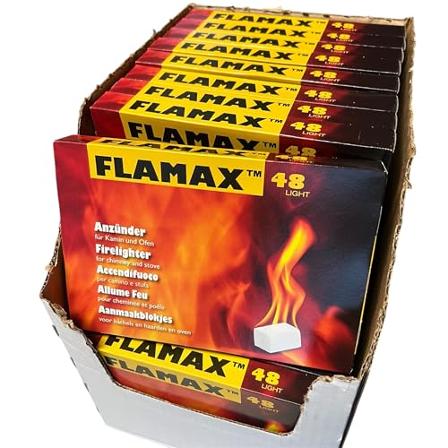 Kohleanzünder 144 Würfel Anzündwürfel Grillanzünder Ofen-Anzünder Kaminanzünder + 1x Kühlschrankmagnet, Anzünder für Grill, Kamin, Ofen, Holzofen (3x 48Stück) Kohlenanzünder von KOVA