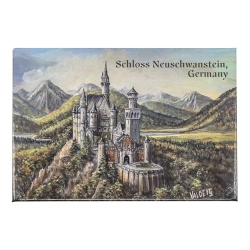 VALDEIG Schloss Neuschwanstein - Kühlschrank Magnet - Kühlschrankmagnet Souvenir Deutschland, Germany, Ideal als Bayern Souvenir, Magnete für Kinder, Kühlschrankmagnete Geschenk für Magnetkühlschrank von KOVA