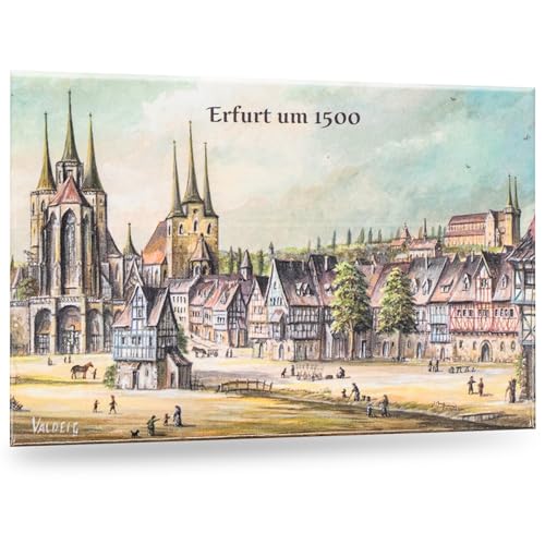 VALDEIG Kühlschrank Bild Magnet - Erfurt um 1500 - Kühlschrankmagnet Deutschland, Alt Germany, Thüringen Souvenir, Magnete für Kinder, Kühlschrankmagnete Geschenk für Magnetkühlschrank, Küchenmagnet VALDEIG Kühlschrank Bild Magnet - Erfurt um 1500 - Kühlschrankmagnet Deutschland, Alt Germany, Thüringen Souvenir, Magnete für Kinder, Kühlschrankmagnete Geschenk für Magnetkühlschrank, Küchenmagnet von KOVA