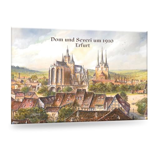 VALDEIG Kühlschrank Magnet Alt Erfurt - Dom & Severi um 1910 - Kühlschrankmagnet Deutschland, Germany, Thüringen Souvenir, Magnete für Kinder, Kühlschrankmagnete Geschenk für Magnetkühlschrank von KOVA