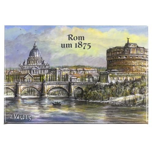 VALDEIG - Rom um 1875 - Kühlschrank Magnet Kühlschrankmagnet Souvenir Italien, Engelsburg, Vatikan Souvenir, Magnete für Kinder, Kühlschrankmagnete für Foto Magnetkühlschrank, Geschenk Roma von KOVA