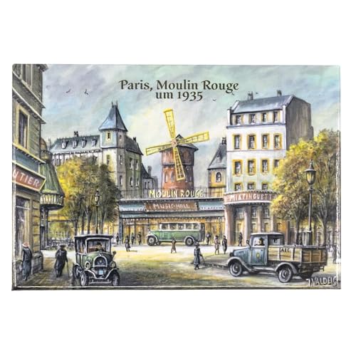 VALDEIG Paris Kühlschrank Magnet - Moulin Rouge 1935 - Kühlschrankmagnet Souvenir Frankreich, Paris Souvenir, Magnete für Kinder, Kühlschrankmagnete für Magnetkühlschrank, Geschenk von KOVA
