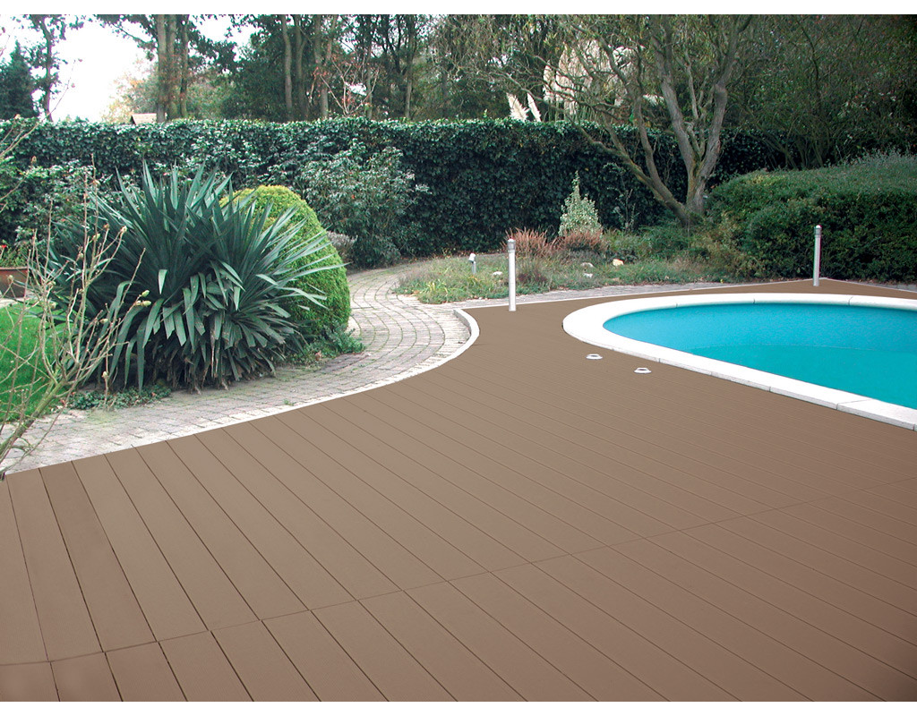 KOVALEX Terrassendiele WPC braun deutsche Herstellung - Stärke/Breite 26x145 mm, Länge 4 m, fein geriffelt / grob geriffelt, Hohlkammerprofil von KOVALEX