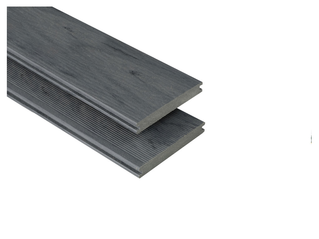 KOVALEX WPC Kovalex-Terrassendiele Holzoptik Räuchereiche mattiert - Stärke/Breite 20x145 mm, Länge 4 m, strukturiert / fein geriffelt, Massivprofil von KOVALEX