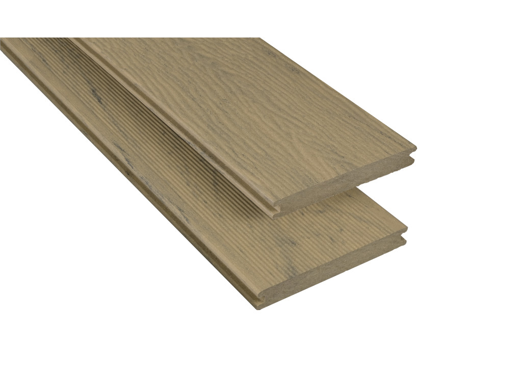 KOVALEX WPC Kovalex-Terrassendiele Holzoptik Samtesche mattiert - Stärke/Breite 20x145 mm, Länge 4 m, strukturiert / fein geriffelt, Massivprofil von KOVALEX