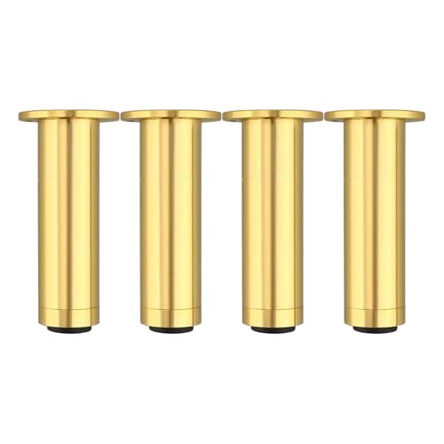 KOVNISE 4Pcs Einstellbare Höhe Möbel Füße 9.84 Zoll Bett Unterstützung Beine Ersatz für Sofa Kommode Bett Rahmen Möbel Heavy Duty Aluminiumlegierung Metall Bett Latten Stützbeine (Goldfarben) von KOVNISE