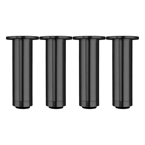 KOVNISE 4Pcs Einstellbare Höhe Möbel Füße 9.84 Zoll Bett Unterstützung Beine Ersatz für Sofa Kommode Bett Rahmen Möbel Heavy Duty Aluminiumlegierung Metall Bett Latten Stützbeine (Schwarz) von KOVNISE