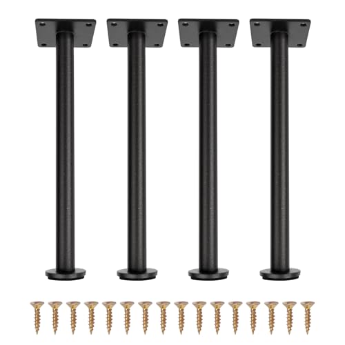 KOVNISE 4Pcs Einstellbare Höhe Möbel Füße 9.84 Zoll Hochwertige Bett Unterstützung Beine Ersatz für Sofa Kommode Bett Rahmen Möbel Heavy Duty Metall Bett Latten Stützbeine (Schwarz) von KOVNISE