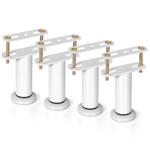 KOVNISE Verstellbare Bettstützbeine, Ersatz mit Verbindungslaschen, für Bettgestell/Bett-Mittellatten/Möbel, robuste Metall-Lattenrost-Stützbeine (weiß-120mm-180mm) von KOVNISE