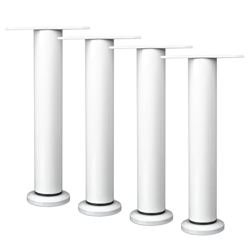 KOVNISE Verstellbare Bettstützbeine, Ersatz mit Verbindungslaschen, für Bettgestell/Bett-Mittellatten/Möbel, robuste Metall-Lattenrost-Stützbeine (weiß-250mm-420mm) von KOVNISE