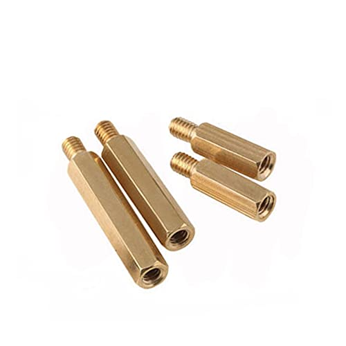 KOVNOVI M3 * L + 6mm M4 * L + 6mm Sechskantkopf Messing Abstandschrauben Gewinde Säulen PCB Rechner PC. Motherboard-Abstandsabstandshalter. (Farbe : 6mm_M4 30pcs) von KOVNOVI