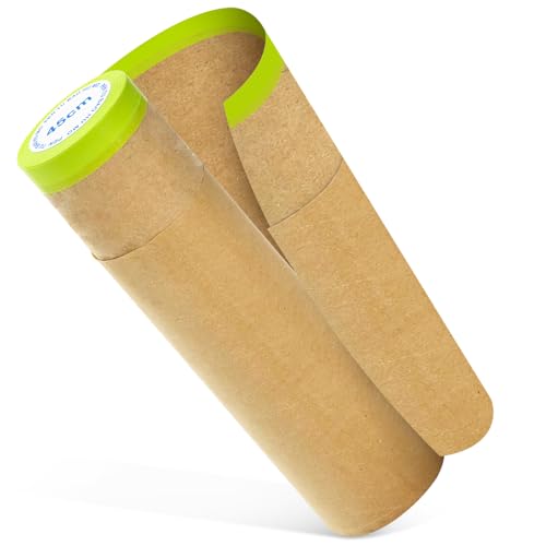KOVSGQ Abdeckpapier Maler Abdeckpapier Kraftpapier Vorgeklebte Abdeckfolie mit Selbstklebestreifen Selbstklebendem Abdeckband für Malerarbeiten Renovierungen Autolack (45cm x 15m x 1Rollen) von KOVSGQ