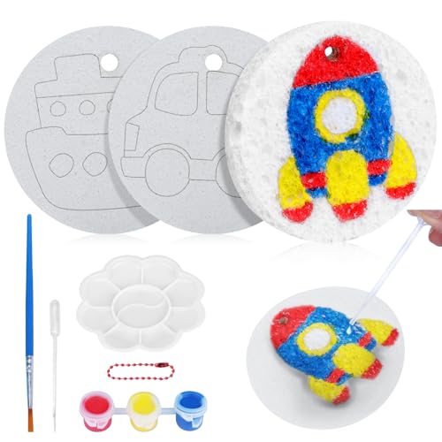 KOVSGQ Magic Puffy Paint Schwammbilder Magic Paint Foam Texture Painting 3D Zeichnen Leinwand Schwamm Schaumstoff Textur Malpapier Set für Kinder DIY für Grußkarten Bastelzubehör(Transport) von KOVSGQ