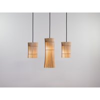 Moderne Holz Pendelleuchte - , Beleuchtung Deckenleuchte Kronleuchter Beleuchtung Hängeleuchte Holzlampenschirm Boho von KOWC